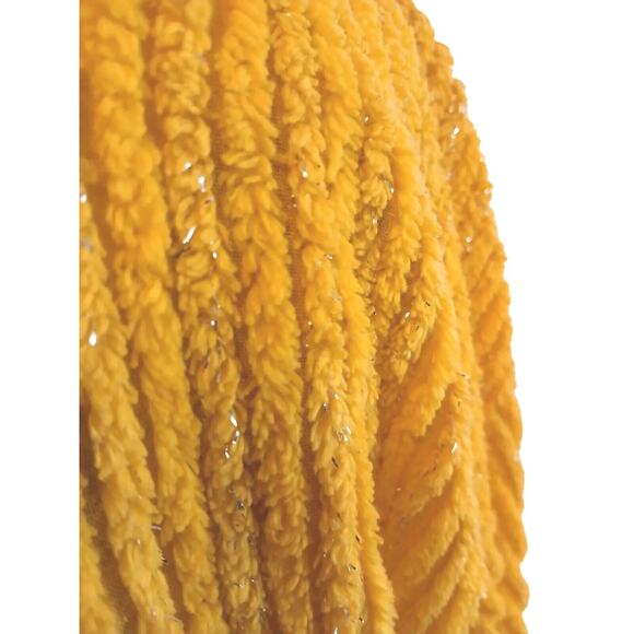 Back Street Long Jacket Sz L Yellow Sparkle CHENILE CORDUROY Bamboo Button Luxe - Picture 3 of 16